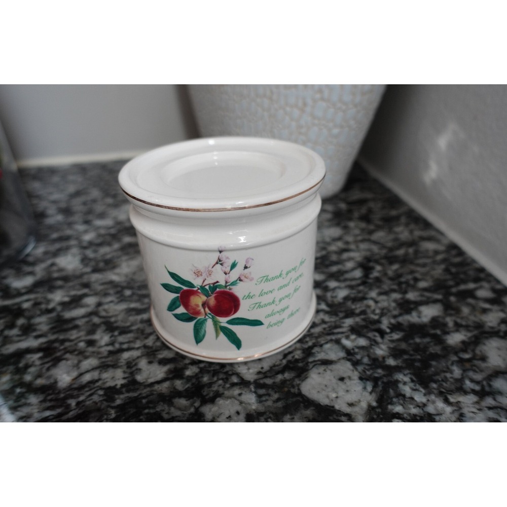 Vintage Ceramic Peach Blossom Thank You candleholder Holder Home accents - Picture 7 of 7